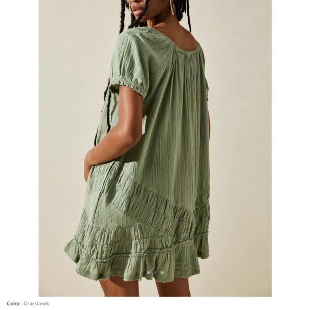 Free People So Scenic Mini in Grasslands Green, 100% Cotton, NWT $78 - Picture 2 of 15